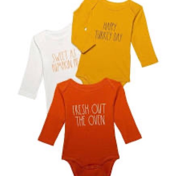 Rae Dunn Thanksgiving onesies! Set of three. - Picture 3 of 3
